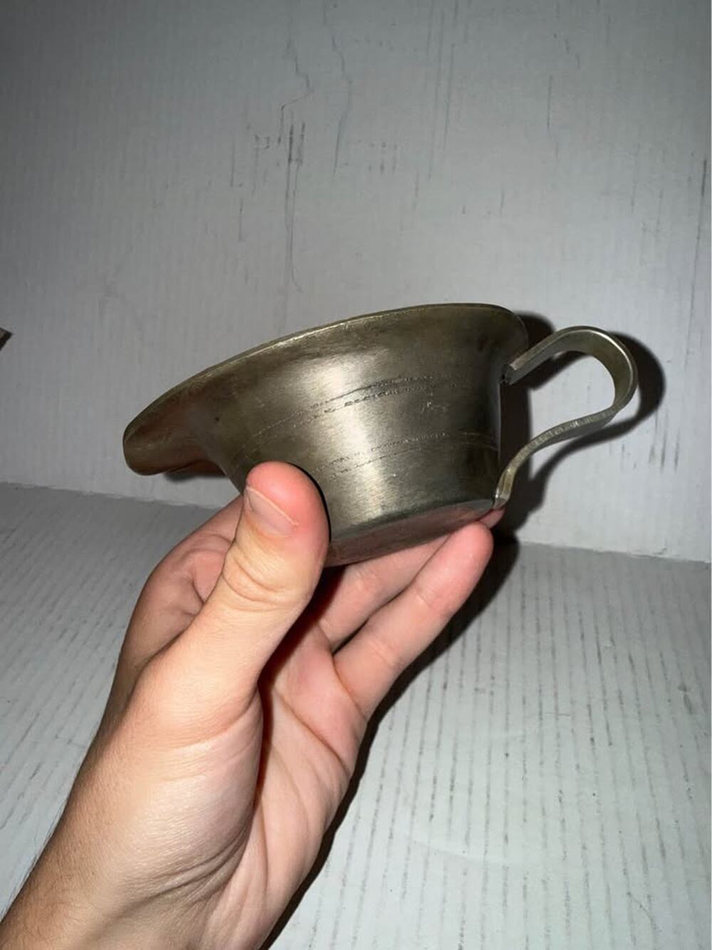 1800’s? Pewter Gravy BOWL Antique german angel wings